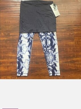 lululemon athletica Navy and White Tie-Dye Skirted Leggings